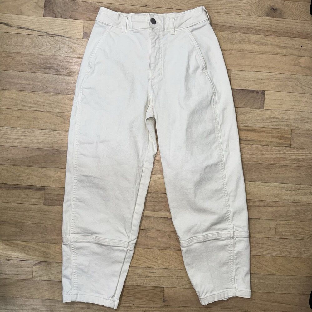Everlane Utility Barrel Pant Jeans Bone Pockets Organic Cotton Stretch Women 4